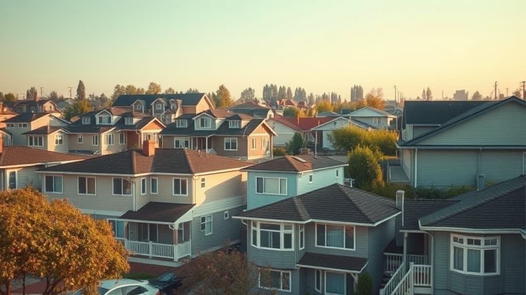 Modern residential neighborhood showing diverse housing types representing different affordability levels across various markets